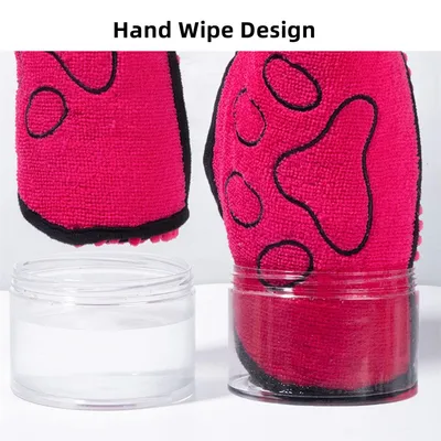 HausPets Serviette Bain Chien Chenille Poches Mains HausPets Serviette Bain Chien Chenille Poches Mains