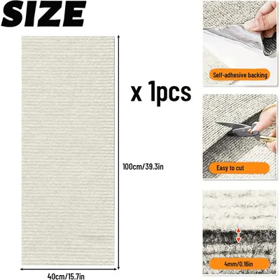 HausPets Selbstklebende Kratzmatte für Katzen DIY, Möbelschutz Beige