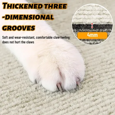 HausPets Selbstklebende Kratzmatte für Katzen DIY, Möbelschutz Beige
