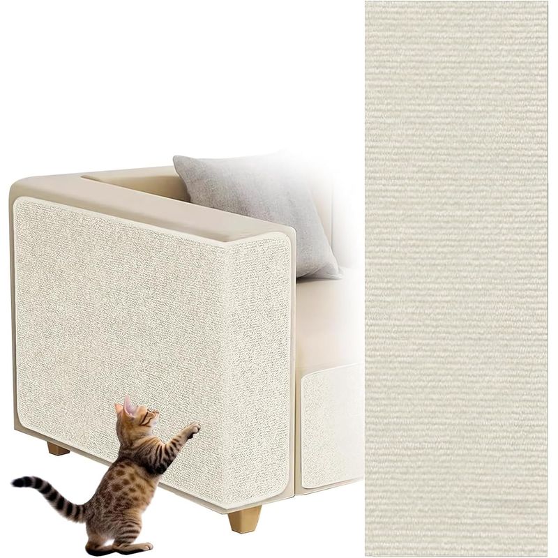 HausPets Selbstklebende Kratzmatte für Katzen DIY, Möbelschutz Beige