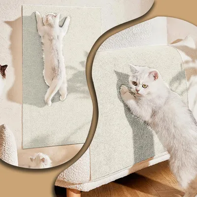 HausPets Selbstklebende Kratzmatte für Katzen DIY, Möbelschutz Beige