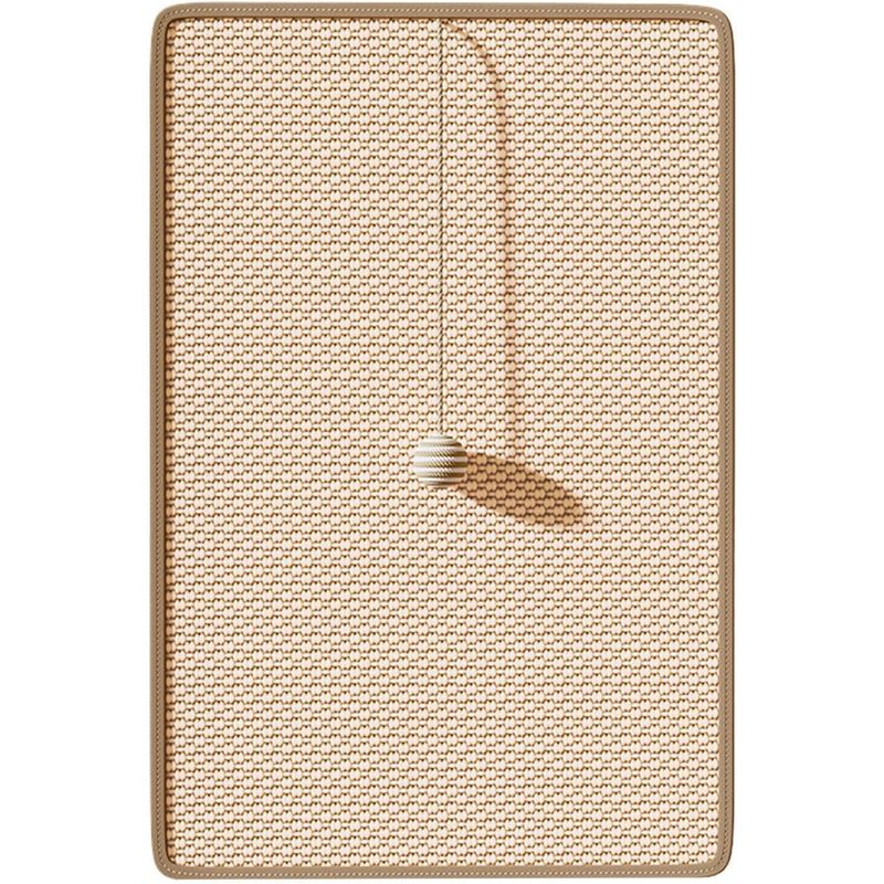 HausPets Kratzmatte aus Natursisal für Wand mit Hängespielzeug-Ball