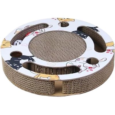 Tapis griffoir carton chat avec piste balle, int/ext