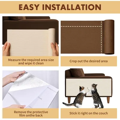 HausPets Selbstklebende Kratzmatte aus Filz für Katzen, DIY 40x200cm