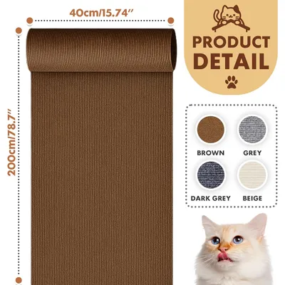 HausPets Selbstklebende Kratzmatte aus Filz für Katzen, DIY 40x200cm