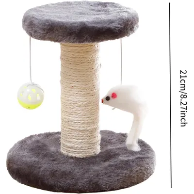 Avec griffoir et jouet pour chatons, gris Avec griffoir et jouet pour chatons, gris