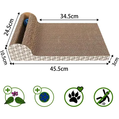 Intirilife planche gratter chat carton ondulé 45,5x24,5x10,5 cm Intirilife planche gratter chat carton ondulé 45,5x24,5x10,5 cm