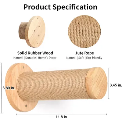 Meuble mural chat 30 cm, grattage jute, lot 2, moyen/grand Meuble mural chat 30 cm, grattage jute, lot 2, moyen/grand