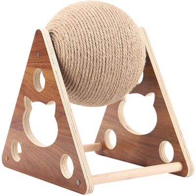 Griffoir chat bois boule sisal, escalade, exercice