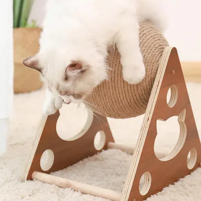 Griffoir chat bois boule sisal, escalade, exercice Griffoir chat bois boule sisal, escalade, exercice