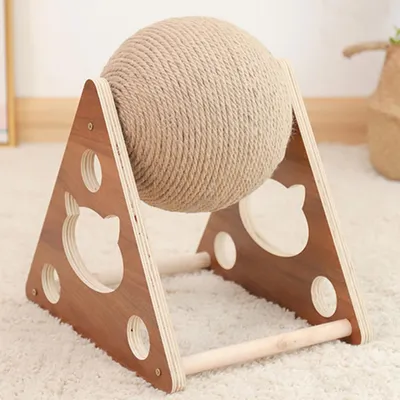 Griffoir chat bois boule sisal, escalade, exercice Griffoir chat bois boule sisal, escalade, exercice