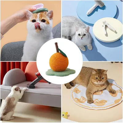 Griffoir sisal chat forme orange, anti-ennui, stimulation Griffoir sisal chat forme orange, anti-ennui, stimulation