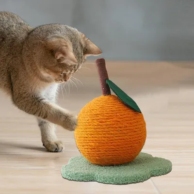Griffoir sisal chat forme orange, anti-ennui, stimulation Griffoir sisal chat forme orange, anti-ennui, stimulation