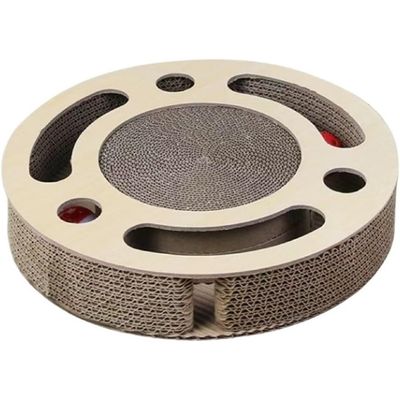 HausPets Grattoir pour Chat en Carton avec Piste de Balle