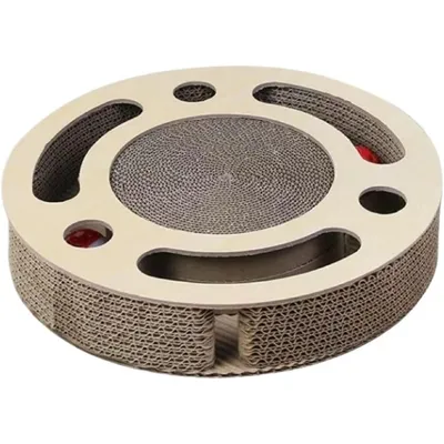 HausPets Grattoir pour Chat en Carton avec Piste de Balle HausPets Grattoir pour Chat en Carton avec Piste de Balle