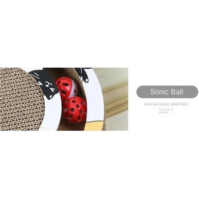 HausPets Grattoir pour Chat en Carton avec Piste de Balle HausPets Grattoir pour Chat en Carton avec Piste de Balle