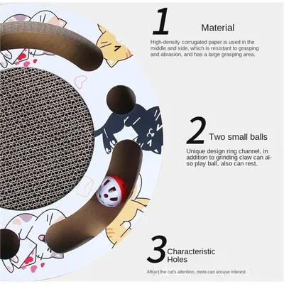 HausPets Grattoir pour Chat en Carton avec Piste de Balle HausPets Grattoir pour Chat en Carton avec Piste de Balle