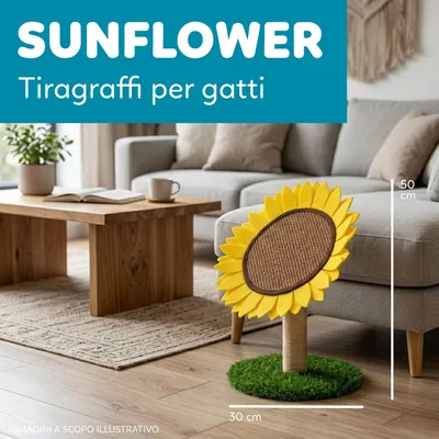 Griffoir tournesol 50 cm avec niche, jaune Griffoir tournesol 50 cm avec niche, jaune