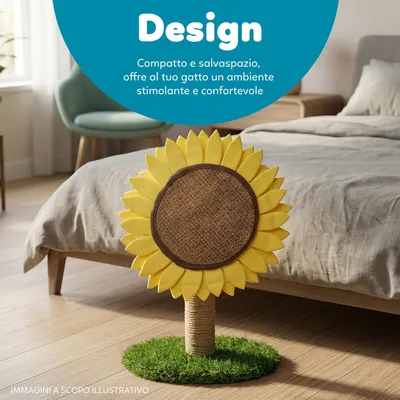 Griffoir tournesol 50 cm avec niche, jaune Griffoir tournesol 50 cm avec niche, jaune