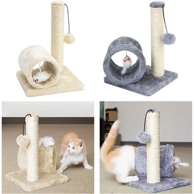 Petit chat escalade sisal, colonne amusante, griffoir, gris Petit chat escalade sisal, colonne amusante, griffoir, gris
