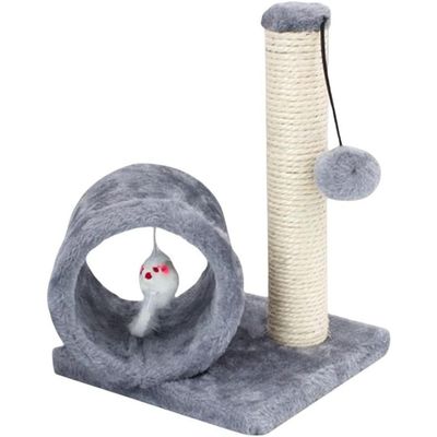 Petit chat escalade sisal, colonne amusante, griffoir, gris
