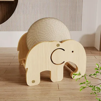 HausPets Griffoir en Sisal avec Base en Bois HausPets Griffoir en Sisal avec Base en Bois