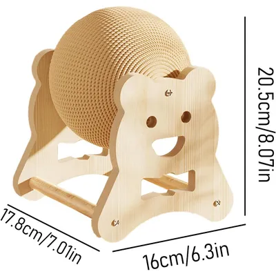 HausPets Griffoir en Sisal avec Base en Bois HausPets Griffoir en Sisal avec Base en Bois