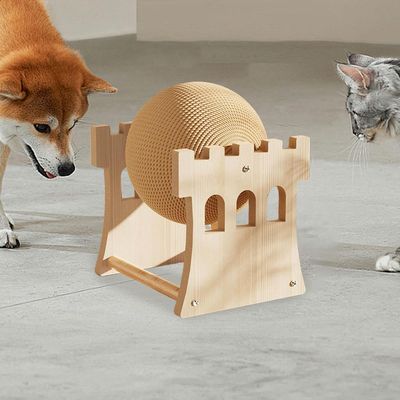 HausPets Pelota rascadora de madera para gatos