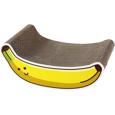 Gebogener Katzenkratzbaum aus Pappe – Bananen – Kratzfest