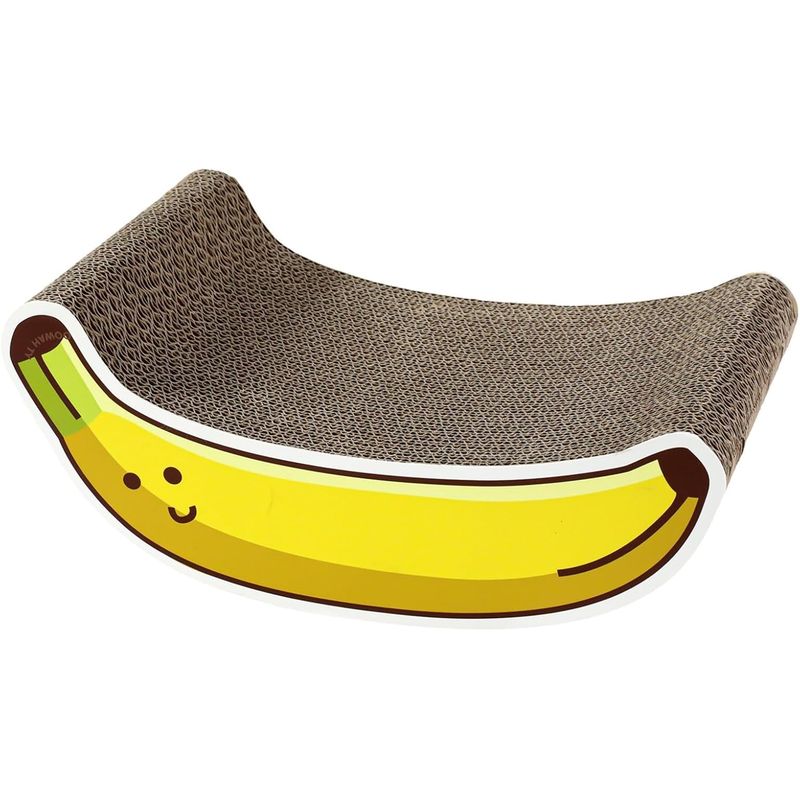 Gebogener Katzenkratzbaum aus Pappe – Bananen – Kratzfest