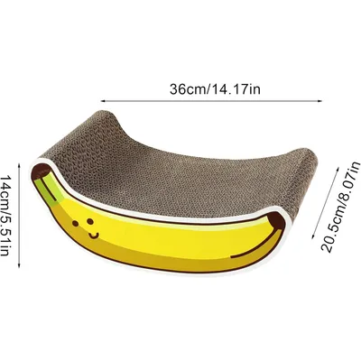 Gebogener Katzenkratzbaum aus Pappe – Bananen – Kratzfest