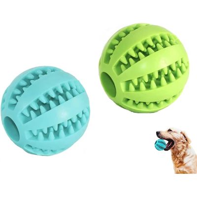 HausPets 2er Set Natürliche Gummibälle für Hundezahnpflege & Spiel