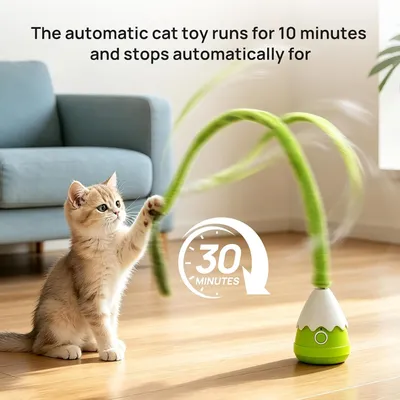 HausPets Automatisches Katzenspielzeug mit Rotierendem Schwanz