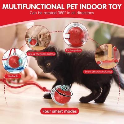 HausPets Intelligenter LED-Spielball Wiederaufladbar für Hund & Katze