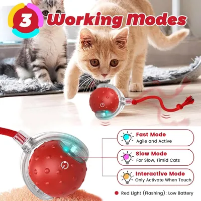 HausPets Intelligenter LED-Spielball Wiederaufladbar für Hund & Katze