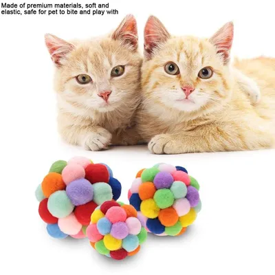 HausPets Bunte Katzenbälle mit Katzenminze und Interaktiver Glocke