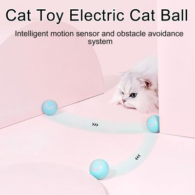 HausPets Boule Automatique Chat avec LED et USB Bleu