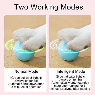 HausPets Automatische Katzenkugel mit LED und USB Blau