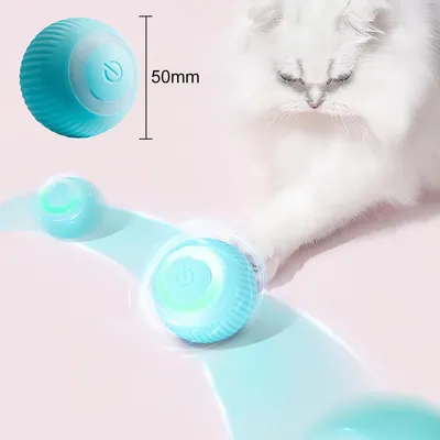 HausPets Automatische Katzenkugel mit LED und USB Blau