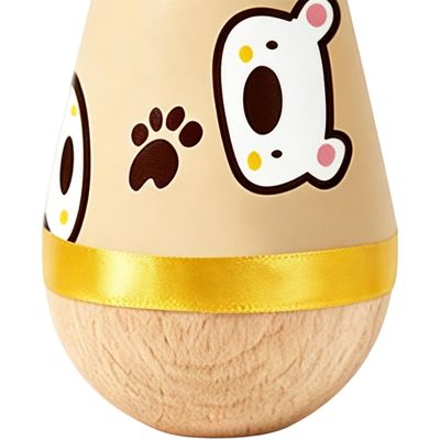 HausPets Jouet Interactif Chat Ours en Bois et Coton