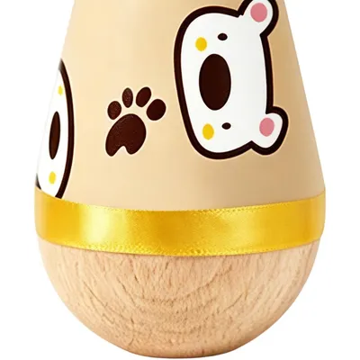 HausPets Jouet Interactif Chat Ours en Bois et Coton