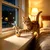 HausPets Jouet Interactif Chat Ours en Bois et Coton