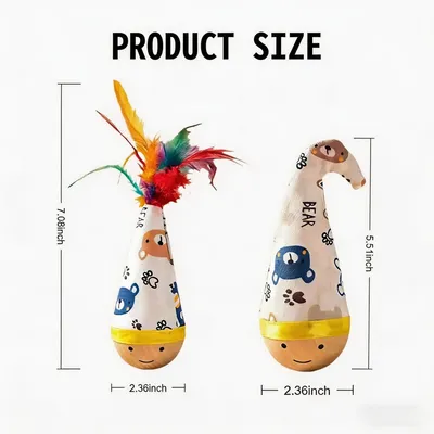 HausPets Spielzeug Katze Buche Wackelbalance Federn 2er Set