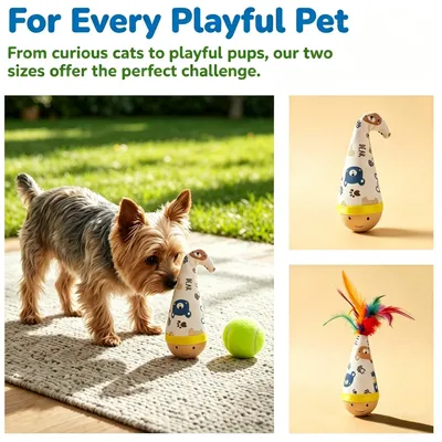 HausPets Spielzeug Katze Buche Wackelbalance Federn 2er Set