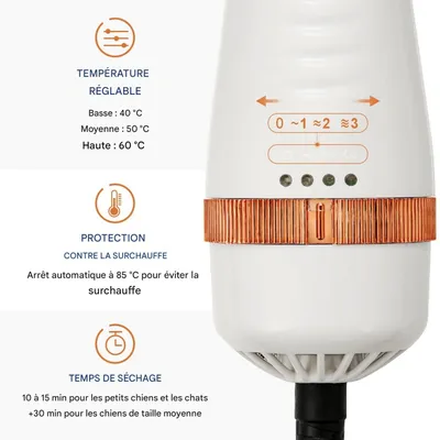 HausPets Peigne à air chaud et spray pour animaux de compagnie