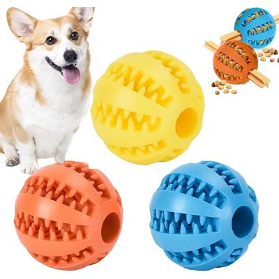 HausPets 3er Set Naturkautschuk-Snackbälle für Hunde & Zahnpflege