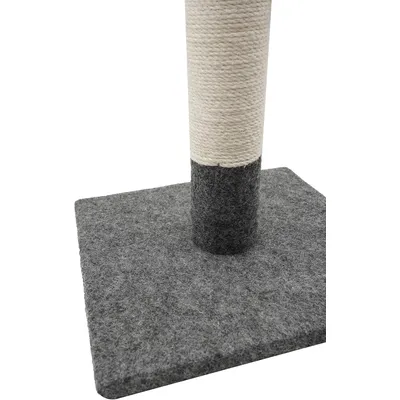 HausPets Poteau Griffoir Chat 42cm Gris Blanc Jouet Pompon Stable HausPets Poteau Griffoir Chat 42cm Gris Blanc Jouet Pompon Stable