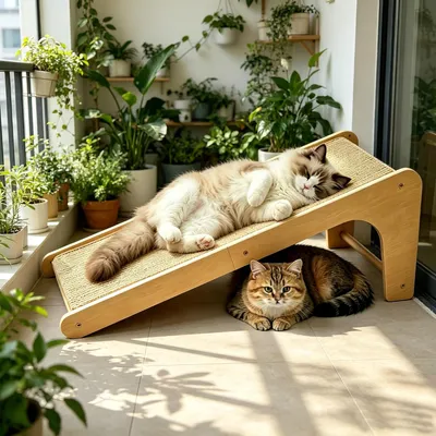 HausPets Griffoir Chat Rampe Sisal 69cm Bois L Protecteur Meubles HausPets Griffoir Chat Rampe Sisal 69cm Bois L Protecteur Meubles