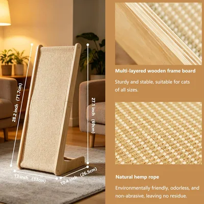 HausPets Griffoir Chat Rampe Sisal 69cm Bois L Protecteur Meubles HausPets Griffoir Chat Rampe Sisal 69cm Bois L Protecteur Meubles