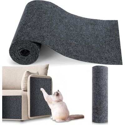 HausPets Tapis Griffoir Chat Autocollant 300x40cm DIY Antidérapant Gris